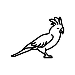 Cockatiel Outline Icon, Vector illustration