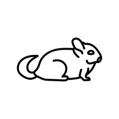Fototapeta premium Chinchilla Outline Icon, Vector illustration