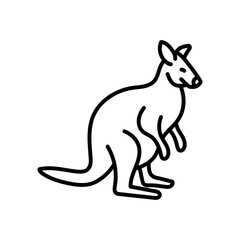 Wallaby Outline Icon, Vector illustration