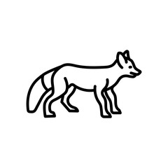 Red Fox Outline Icon, Vector illustration
