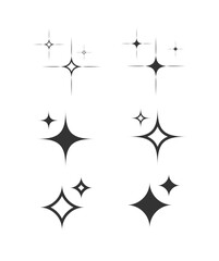 Fototapeta premium Sparkle star icons on white background