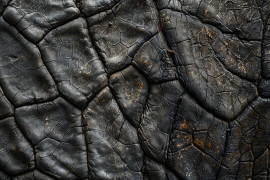 Single elephant tusk on wrinkled skin