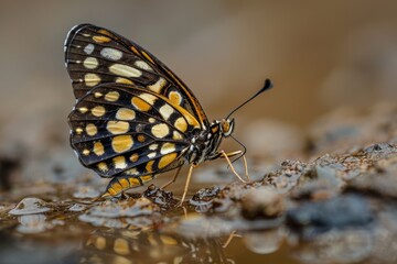 Obraz premium Butterfly resting ground