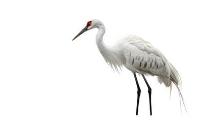 White crane standing on one leg