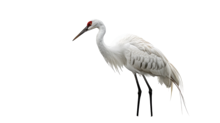 White crane standing on one leg