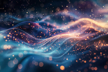 Glowing particles in the Milky Way's starry sky