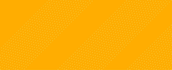 Yellow halftone pattern. Retro comic gradient background. Bright orange pixelated dotted texture overlay. Cartoon pop art faded gradient pattern. banner, cover, poster, card, flyer.