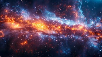Fototapeta premium Awe-Inspiring and Detailed Depiction of a Vibrant Galaxy Against a Dark Backdrop