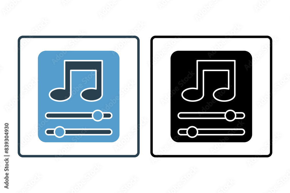Poster audio editor icon. icon related to edit tool. suitable for web site, app, user interfaces, printable