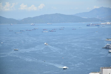 view of the sea from the top of the mountain
