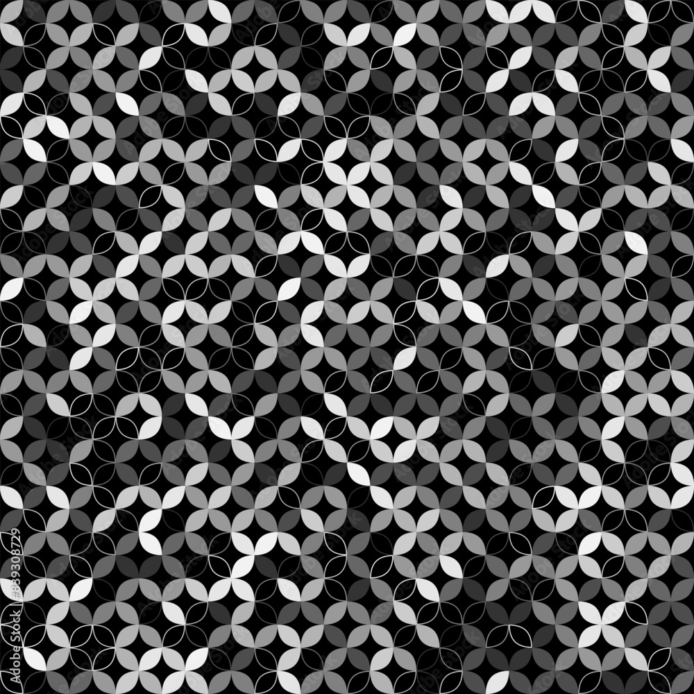 Poster abstract geometric seamless background with gray leaves.