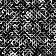 Abstract geometric seamless background with gray leaves.