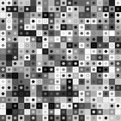 Abstract gray seamless background with squares and stars inside them.