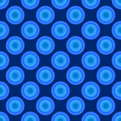 Abstract Blue Geometric Circle Seamless Pattern On White Background. Vector Illustration. Wallpaper