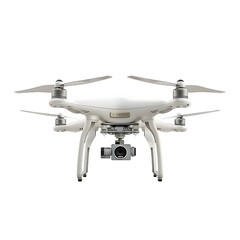 White drone  front view isolated on transparent background