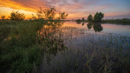 sunrise over the water