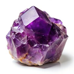 Fototapeta premium hyper realistic chunk of amethyst stone isolated on white background