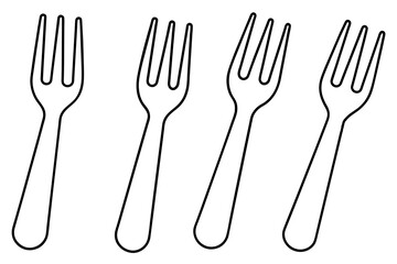 fork spoon silhouette vector illustration