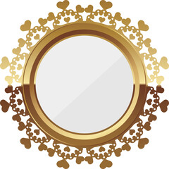 高級感のあるレースのエンブレム　ホワイト＆ゴールド