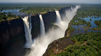 Fototapeta premium falls from the river