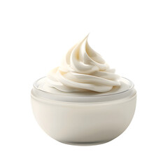 Opened cosmetic white cream jar isolated on transparent  background