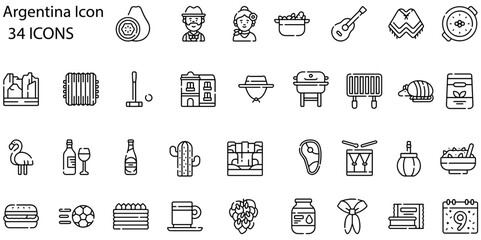 Argentina icon line.
