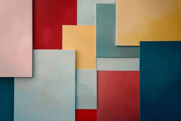 Fototapeta premium Simple, large color blocks in a modern palette, with clean edges and subtle texture. 
