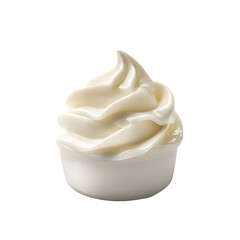 Opened cosmetic white cream jar isolated on transparent  background