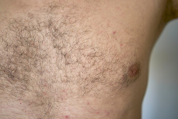 Fototapeta premium chest and stomach of a thirty-year-old with average build