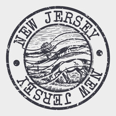 New Jersey Stamp Postal. Silhouette Seal. Passport Round Design. Vector Icon. Design Retro Travel. National Symbol.	

