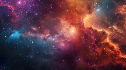 Fototapeta premium A dreamy galaxy background with vibrant stars and nebulae, creating a sense of wonder and space exploration