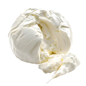 Buratta soft cheese isolated on transparent background