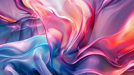 Fototapeta premium A fluid, wave-like abstract background with harmonious colors and smooth transitions, evoking a sense of movement and flow