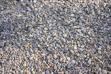 gros plan sur les petits cailloux de la plage de Versoix