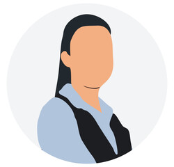 Businesswoman profile, faceless avatar vector