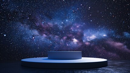 display stand on universe background