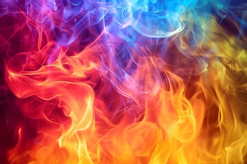 Fototapeta premium 1. Ultra HD Abstract Flames in a Spectrum of Colors Suitable for Application, Desktop, Banner Background, Print Backdrop, and Other Print and Digital Work Related.