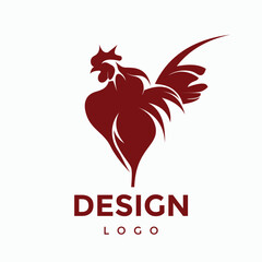 rooster animal design logo vector