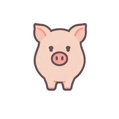 Fototapeta premium Pig transparent, simple icon, PNG, can be used easily and conveniently.