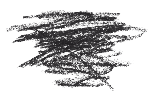 black pencil strokes isolated on transparent background