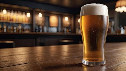 glass of beer on the table