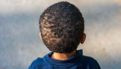 Golden Hour Glow. The Radiance of a Little Black Boy Toddler's Hairstyle.