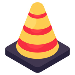Trendy vector design of construction cone