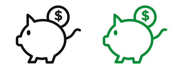 Piggy Bank Graphic Representing Financial Savings and Budgeting