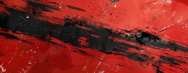 red black ink brutal minimal color splash grungy background, copy space 