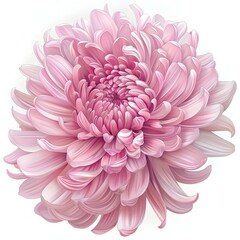 Vibrant Pink Chrysanthemum Bloom with Delicate Petals
