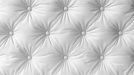 Fototapeta premium Close-up of a luxurious white tufted leather pattern for a high-end, elegant look. Perfect for backgrounds, upholstery, or fashion projects.