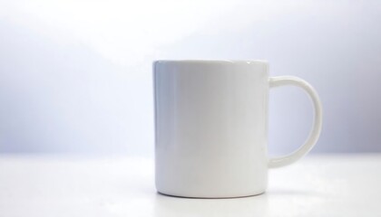 Obraz premium Mock up mug, showing a plain white coffee cup to be pasted with text or image design as a mock up. product, advertising