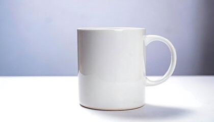Obraz premium Mock up mug, showing a plain white coffee cup to be pasted with text or image design as a mock up. product, advertising