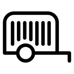 trailer line icon vector illustration isolated on white background